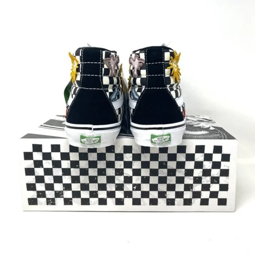 💖MEGA SALE💖Vans Sk8 Hi Men  Checkered Black White Skate Sun   VN0A5FCC89C - Picture 10 of 11